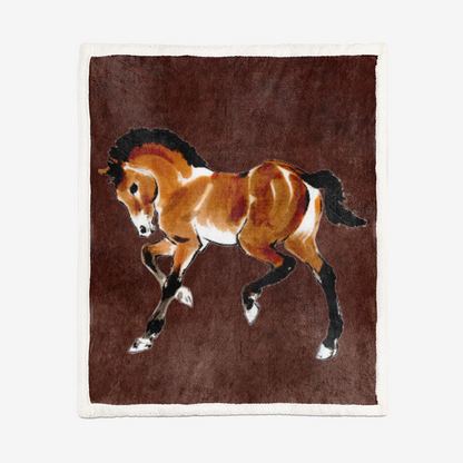 Double-Sided Super Soft Plush Blanket-Bay Horse