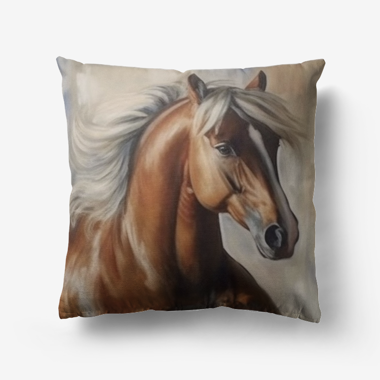 Pillow-Throw-Premium Hypoallergenic-Palomino Horse