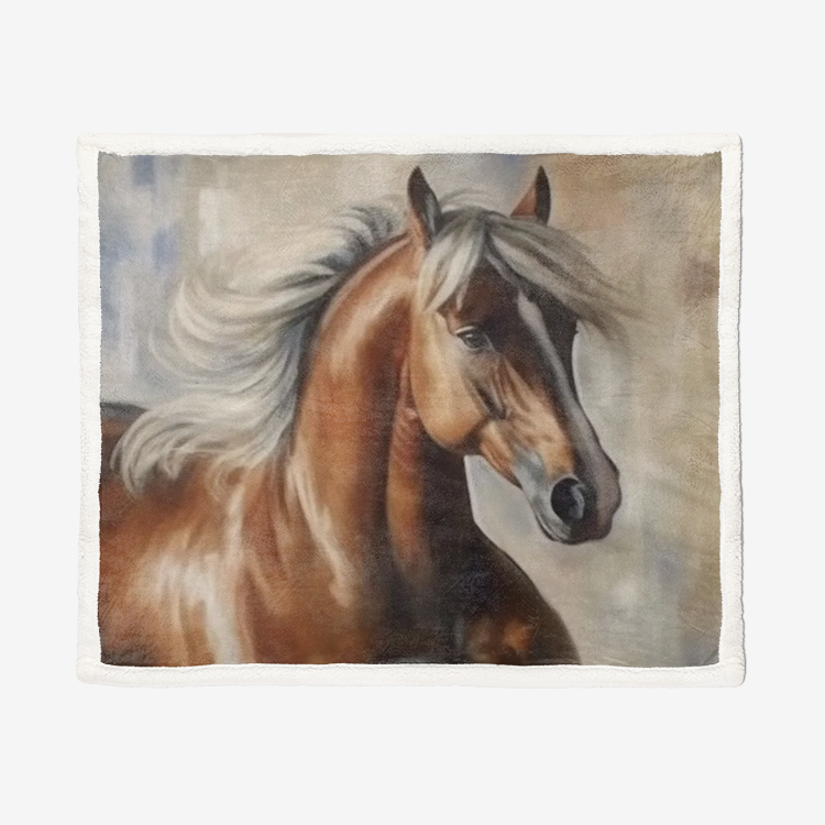 Double-Sided Super Soft Plush Blanket-Palomino Horse