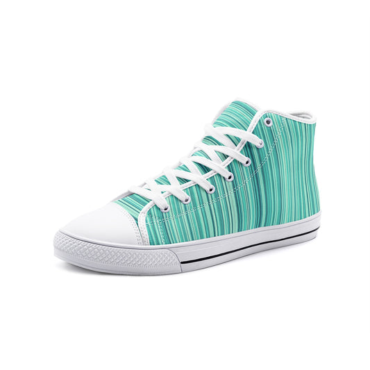 J6060 Adult Horse Sneaker Shoes- High Top-Canvas-Stripe