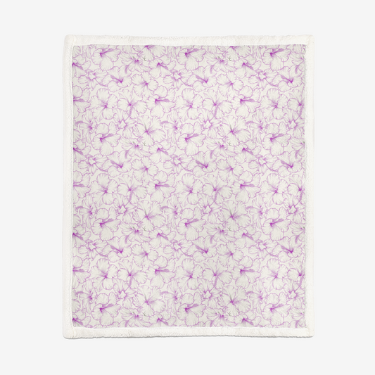 J2050P Double-Sided Super Soft Plush Blanket-Pink Flower