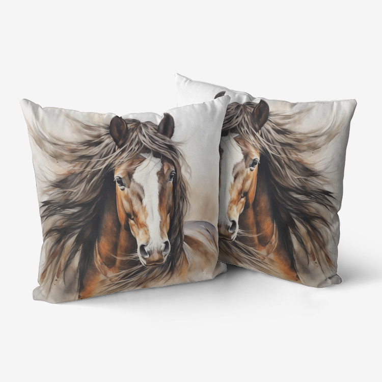 Pillow-Throw-Premium Hypoallergenic-Bay Horse