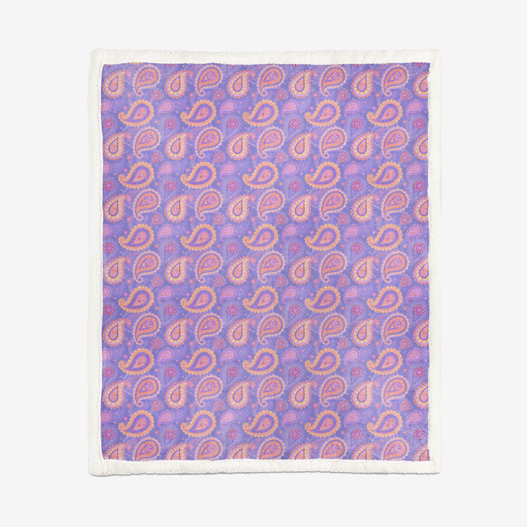 J4020 Double-Sided Super Soft Plush Blanket-Pink Purple Paisley