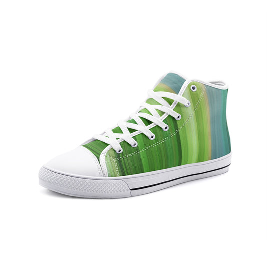 J-6062 Adult Horse Sneaker Shoes- High Top-Canvas-Stripe