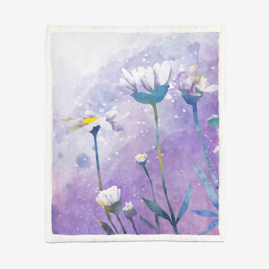J1070 Double-Sided Super Soft Plush Blanket-Flower-Floral